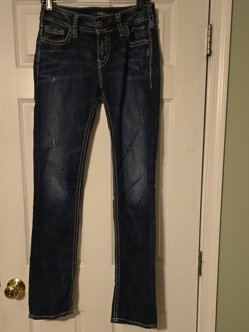 Silver Jeans Women's Dark Blue Straight Leg Jeans